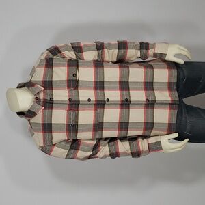 NWT IRON AND RESIN FREEDON RIDER SIERRA BEIGE PLAID LONG SLEEVE SHIRT MEN'S 3XL